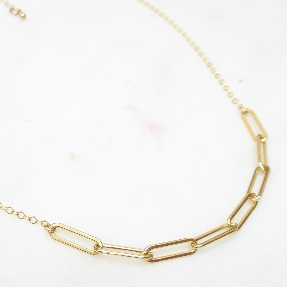 Gold Paperclip Chain Necklace