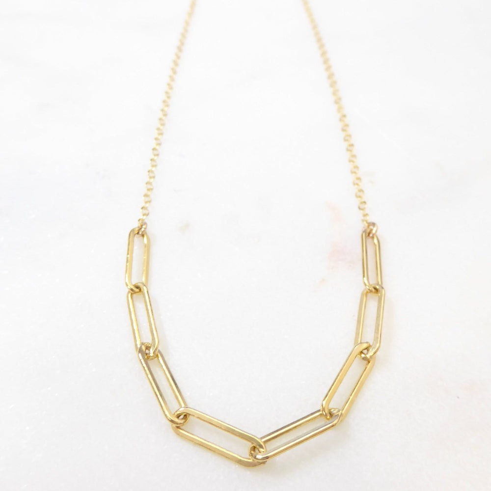 14k Gold Fill Paperclip Chain Necklace