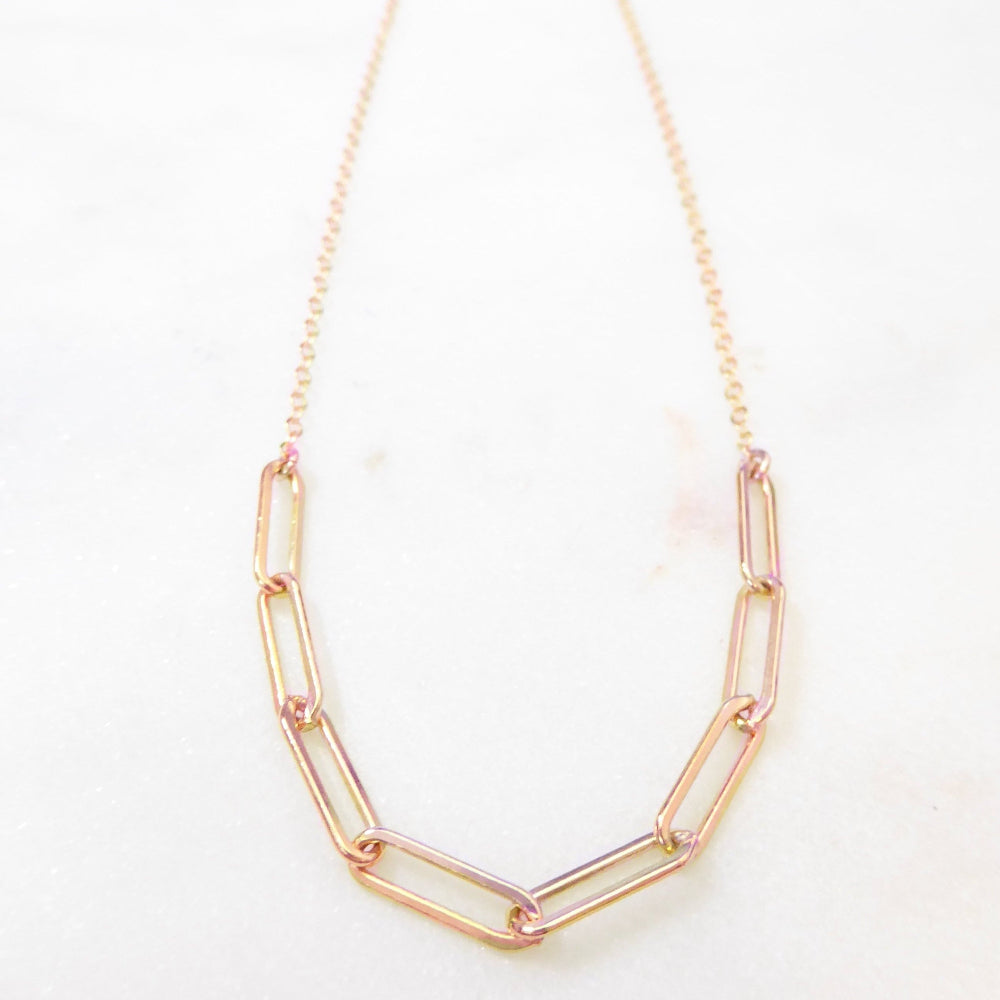 Rose Gold Fill Paperclip Chain Necklace