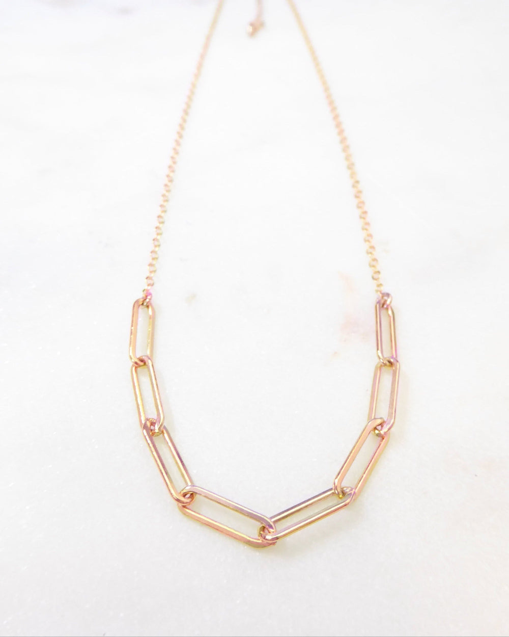 Rose Gold Fill Paperclip Chain Necklace