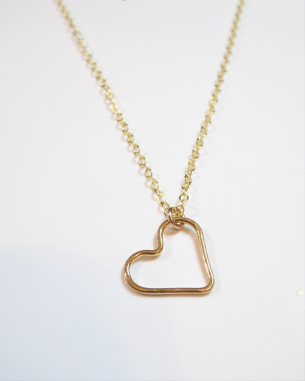 hammered sideways heart pendant necklace
