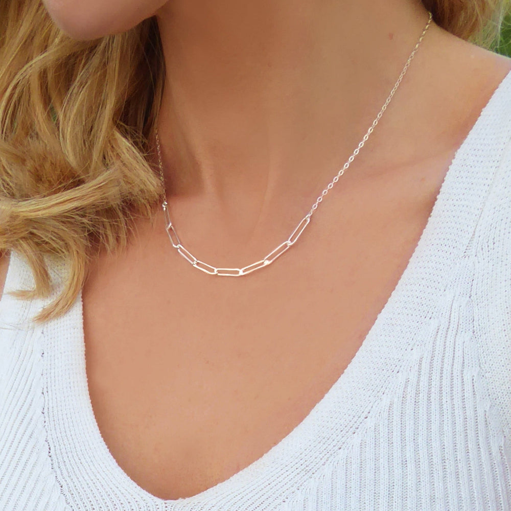 Sterling Silver Paperclip Chain Necklace