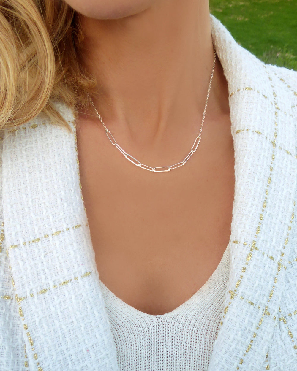 Sterling Silver Paperclip Chain Necklace