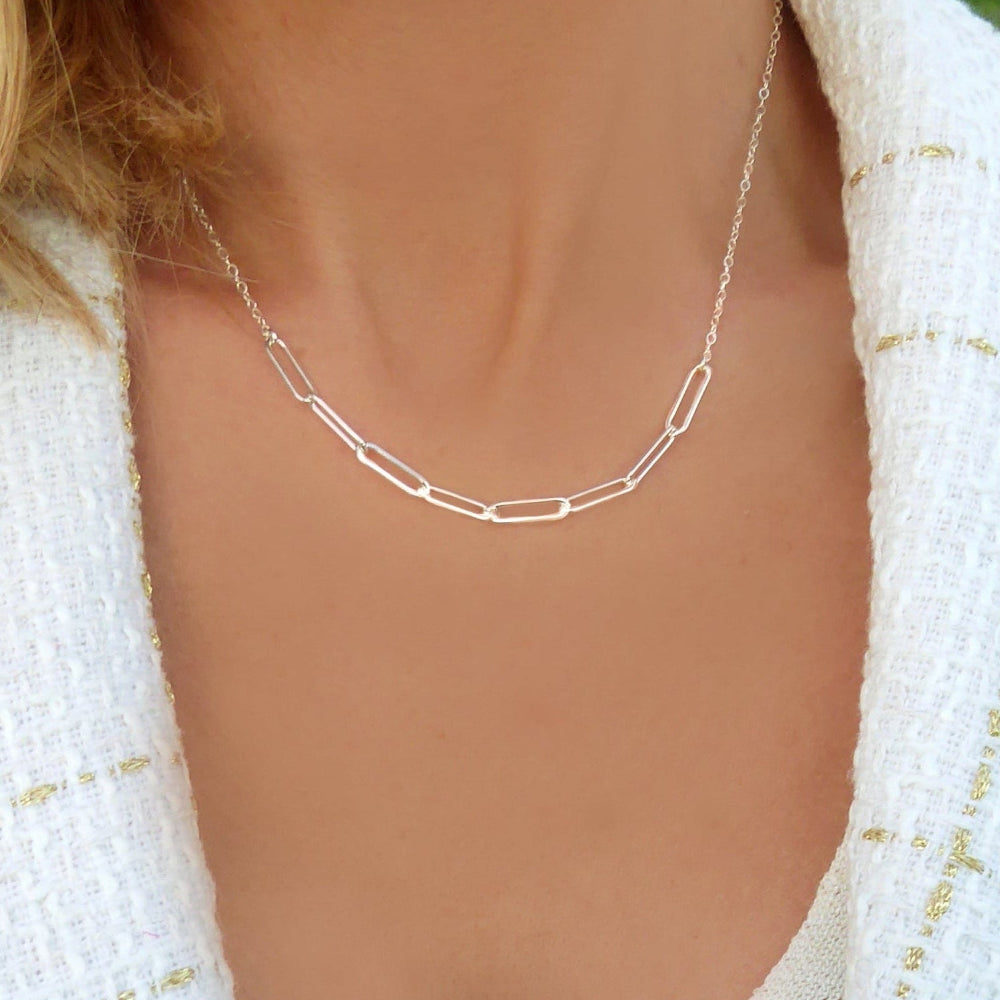 Sterling Silver Paperclip Chain Necklace