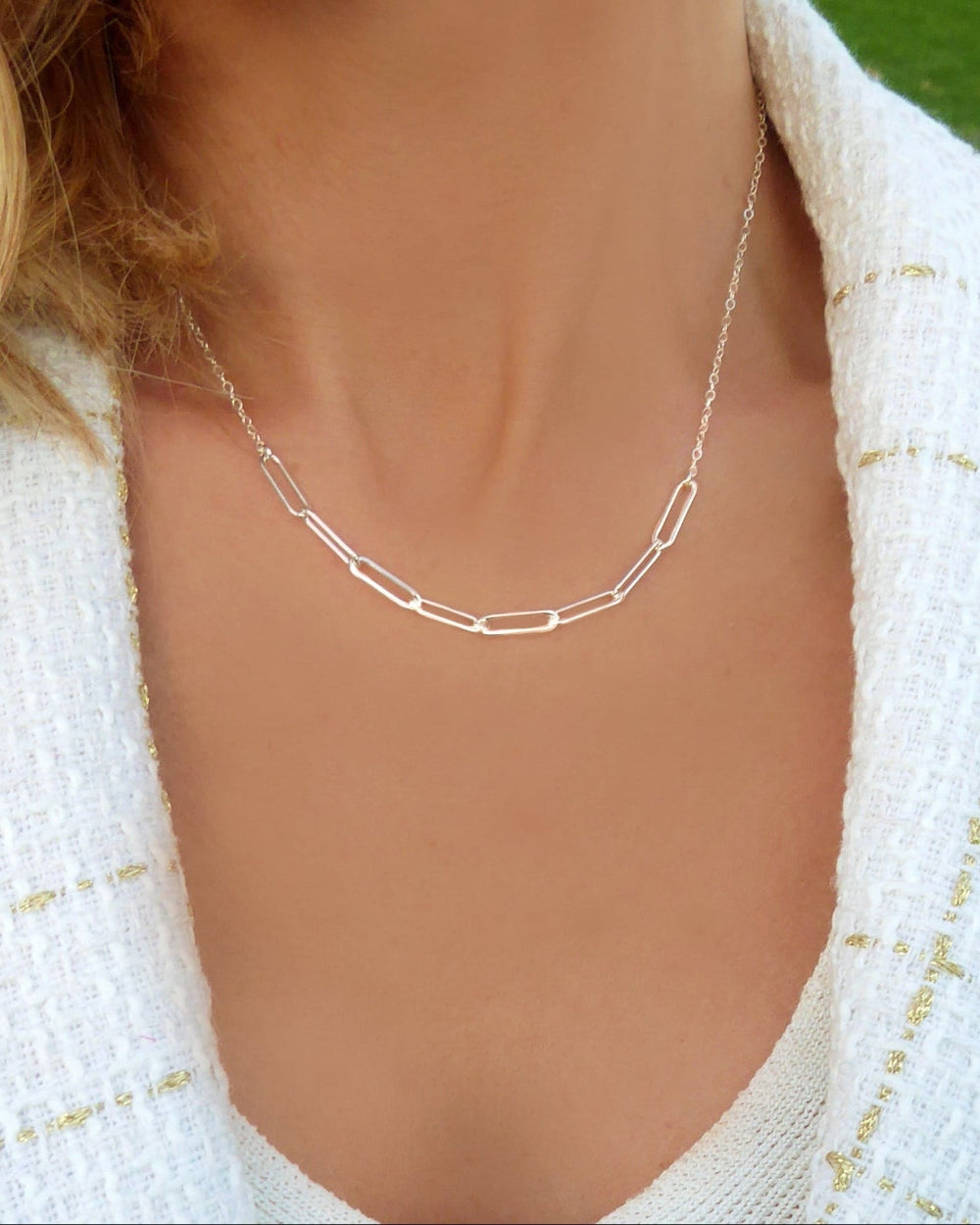 Sterling Silver Paperclip Chain Necklace
