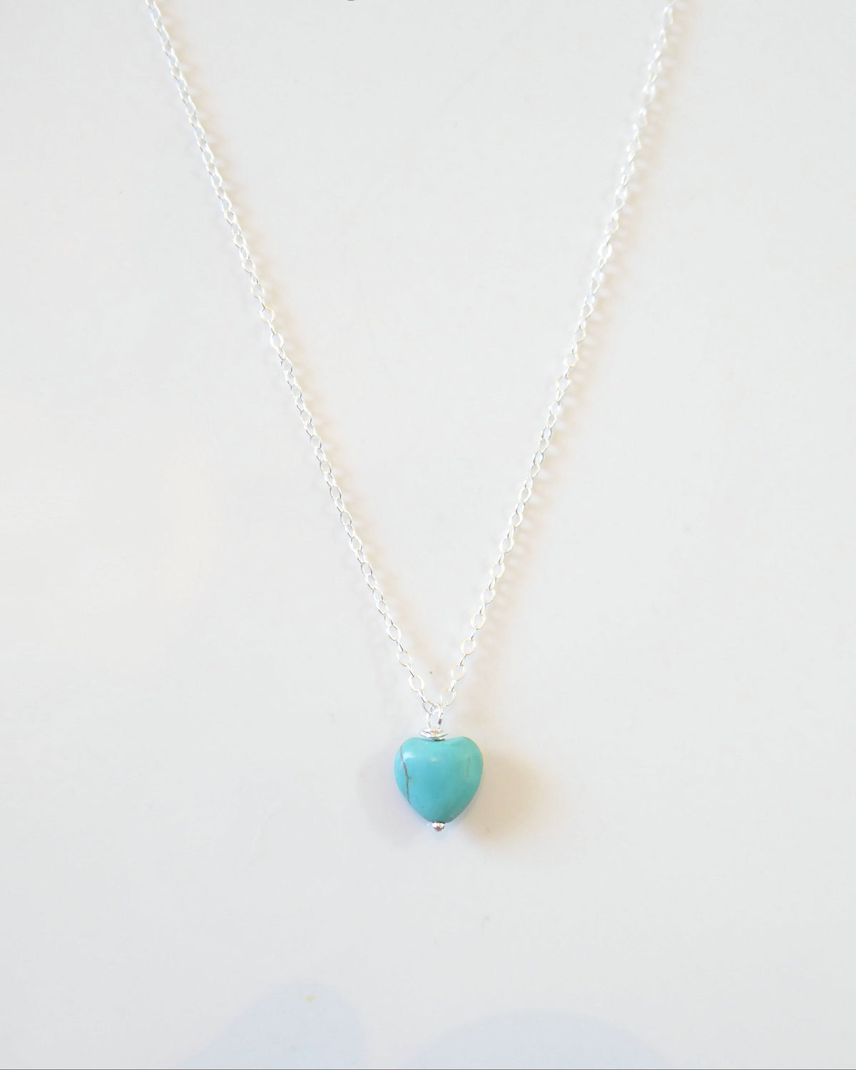 Tiny Turquoise Heart Necklace For Women - Sterling Silver, 14k Gold Fill