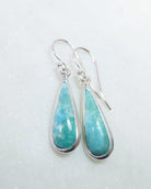 Turquoise Teardrop Pendant Earrings ~ 925 Sterling Silver