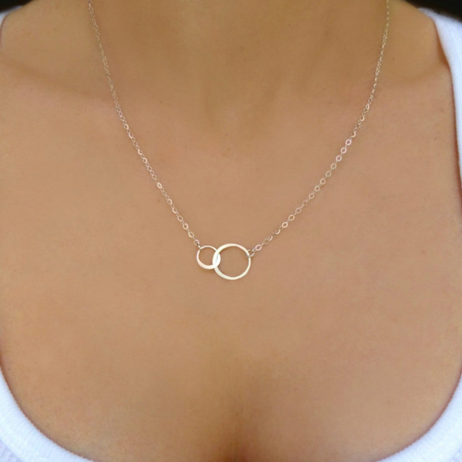 Small Sterling Silver Infinity Necklace With Interlocking Circles