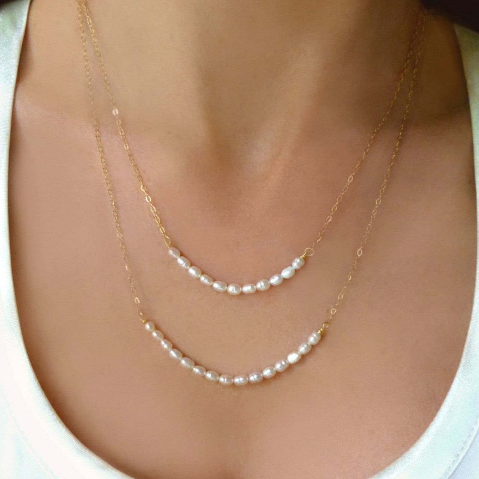 Freshwater Pearl Layered Multi Strand Necklace For Women