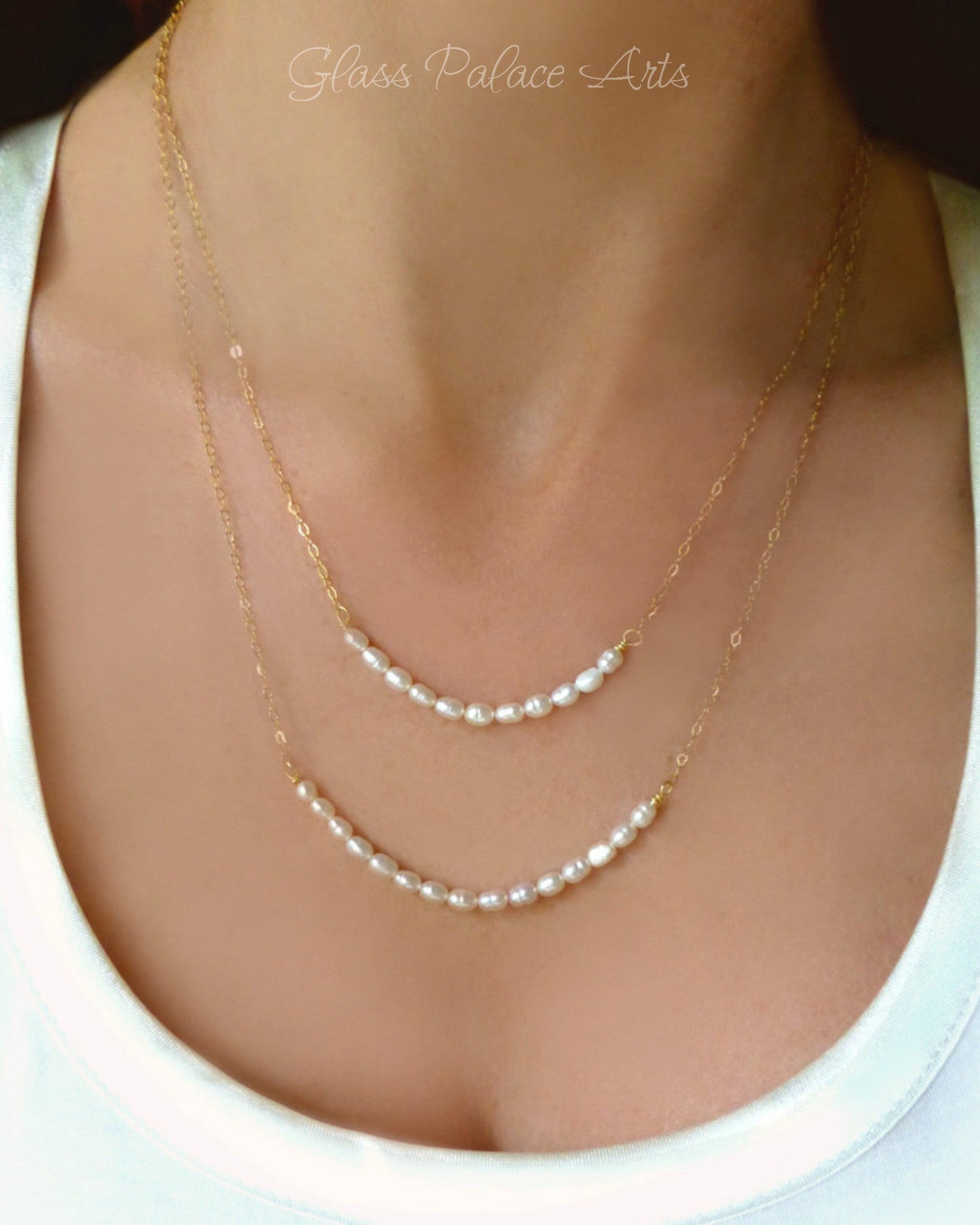 Freshwater Pearl Layered Multi Strand Necklace For Women