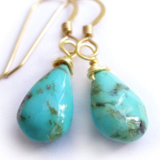 Sleeping Beauty Turquoise Teardrop Earrings