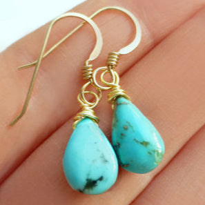 Sleeping Beauty Turquoise Teardrop Earrings
