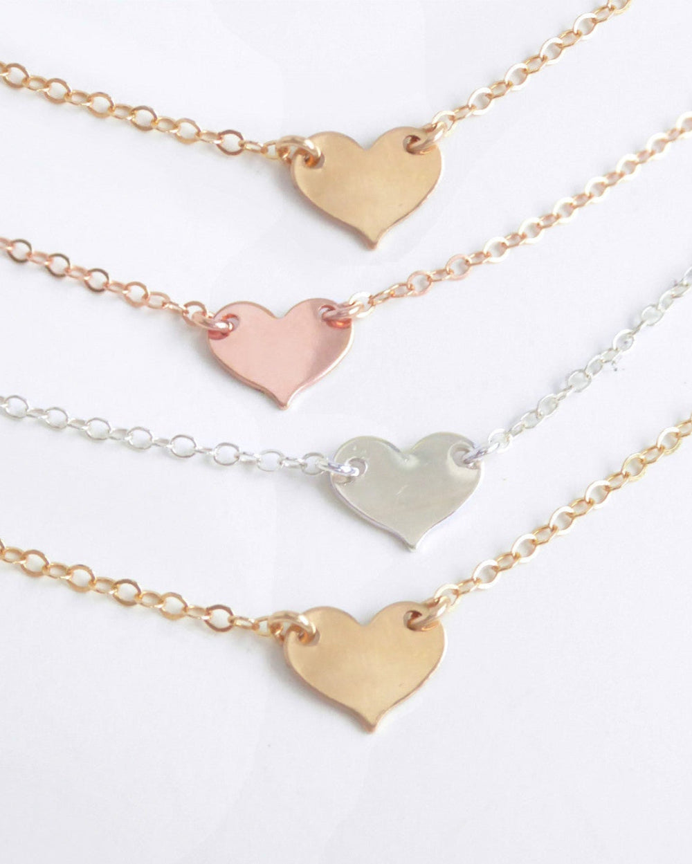 Personalized Heart Choker Necklace For Women - Sterling Silver, 14k Gold Fill or Rose Gold