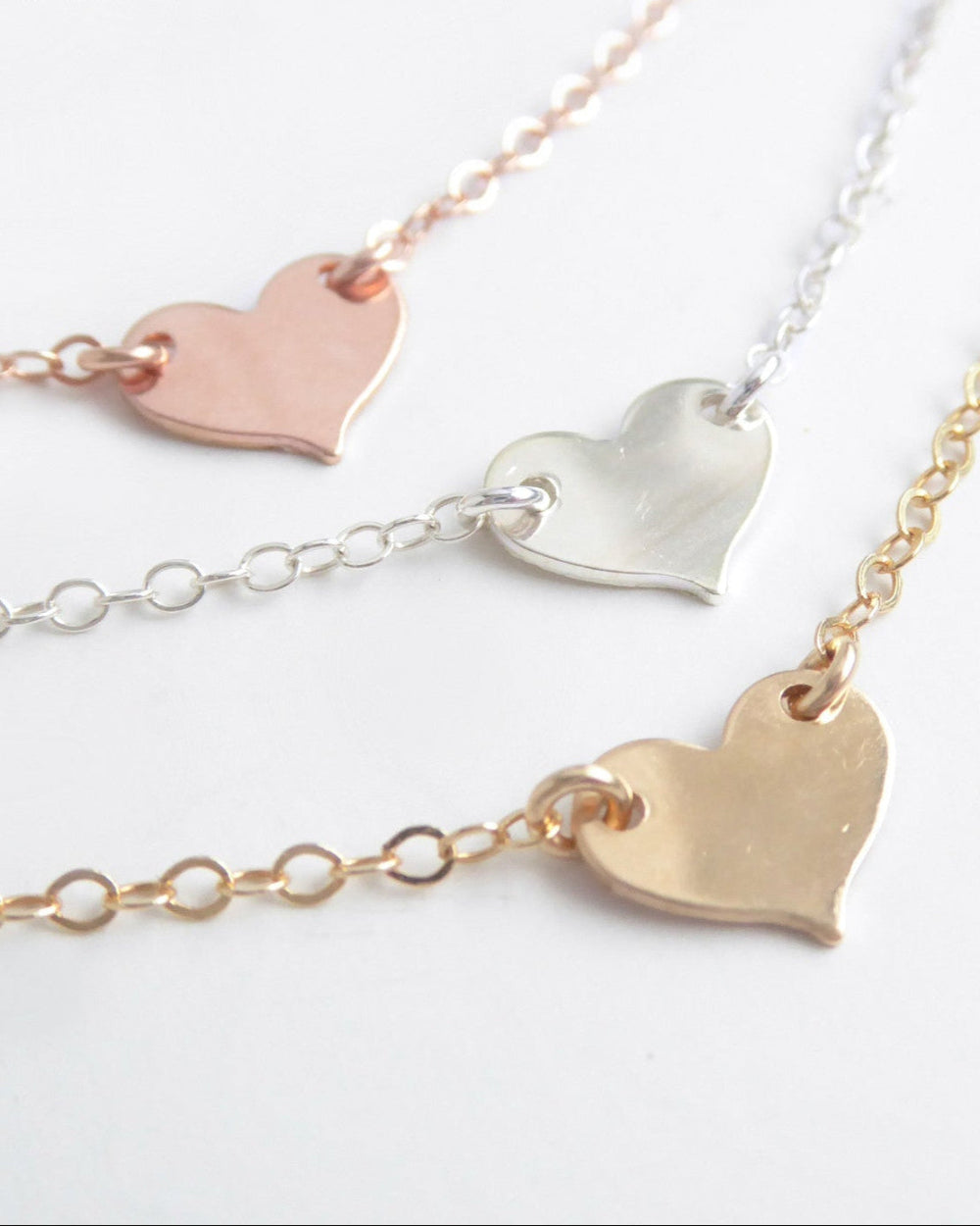 Personalized Heart Choker Necklace For Women - Sterling Silver, 14k Gold Fill or Rose Gold