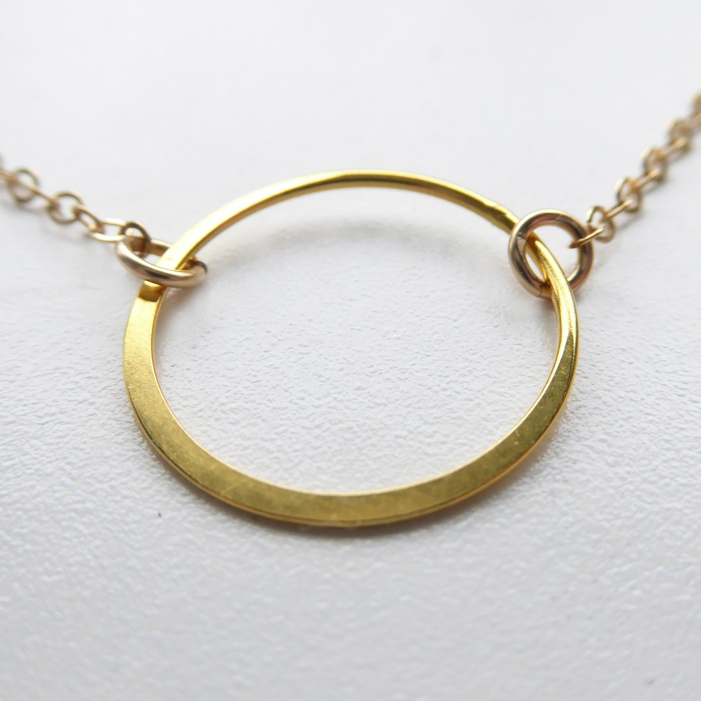 Minimalist Circle Necklace With Infinity Pendant - Gold