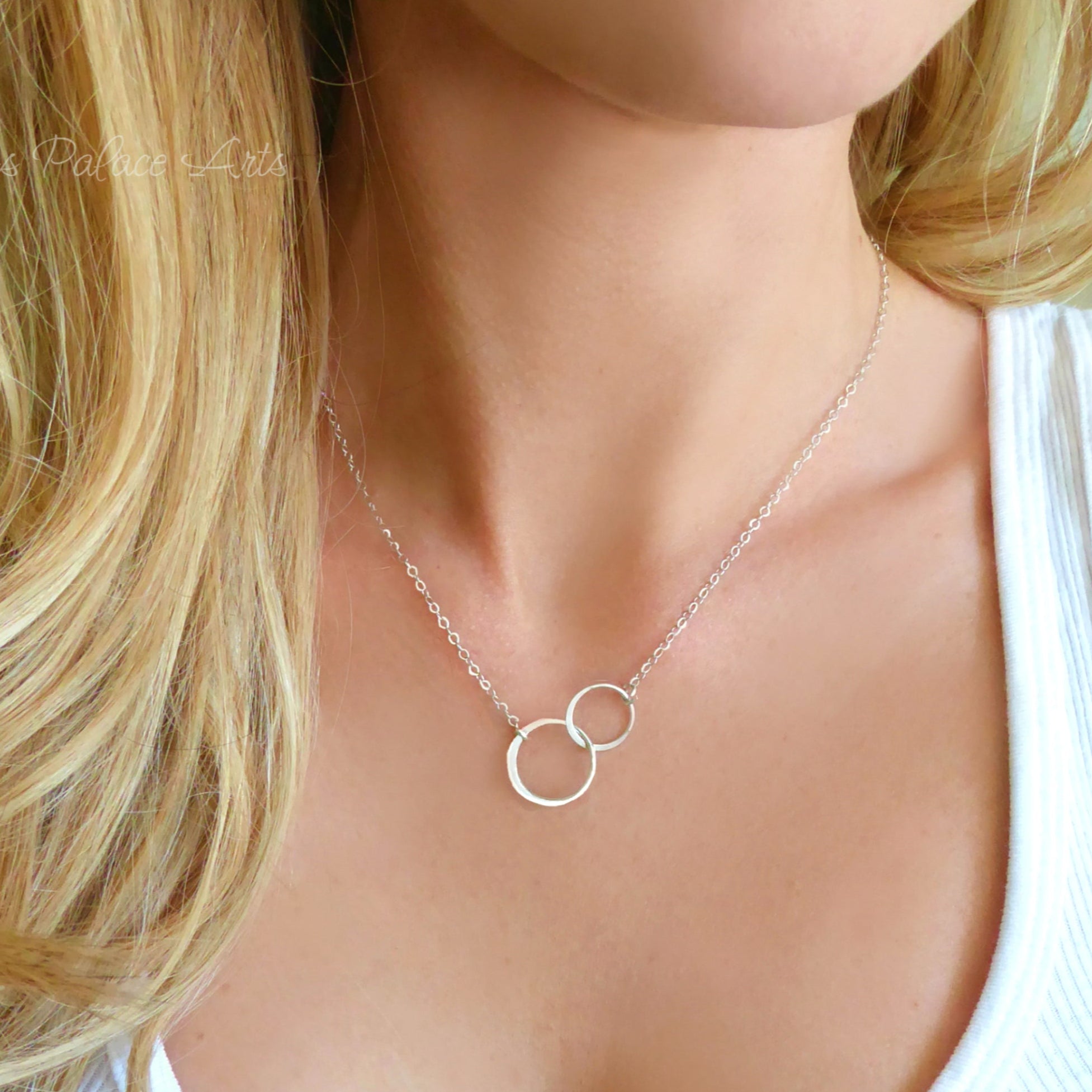 Linked Circle Infinity Necklace For Women - Sterling Silver