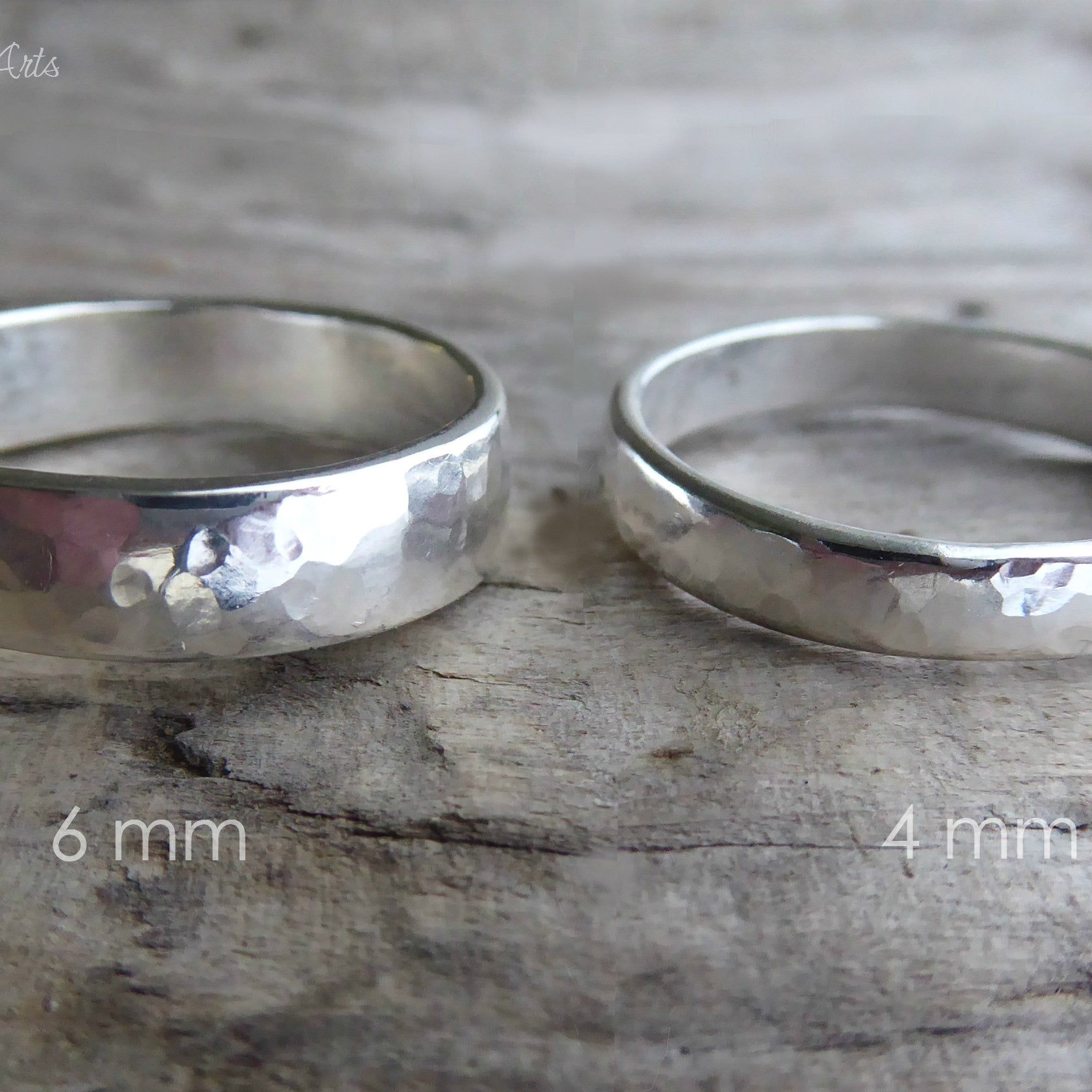 Thick Sterling Silver Hammered Ring for Men - Wedding Band For Him