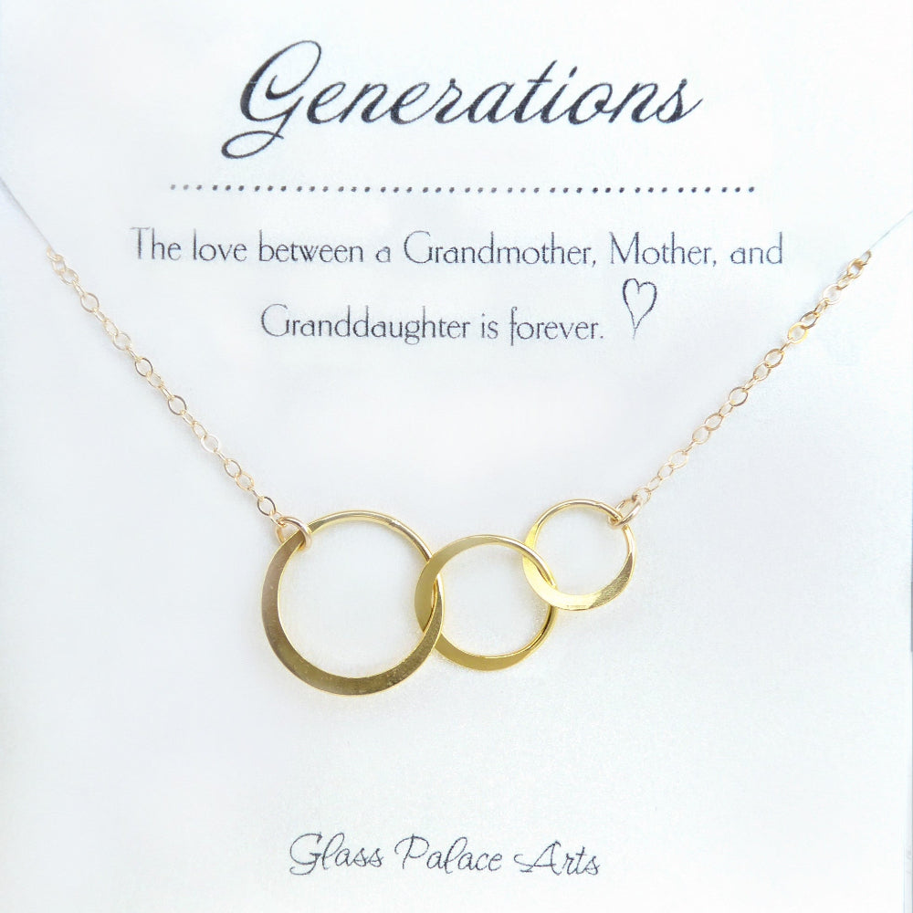 Infinity Necklace For Three Generations On Message Card
