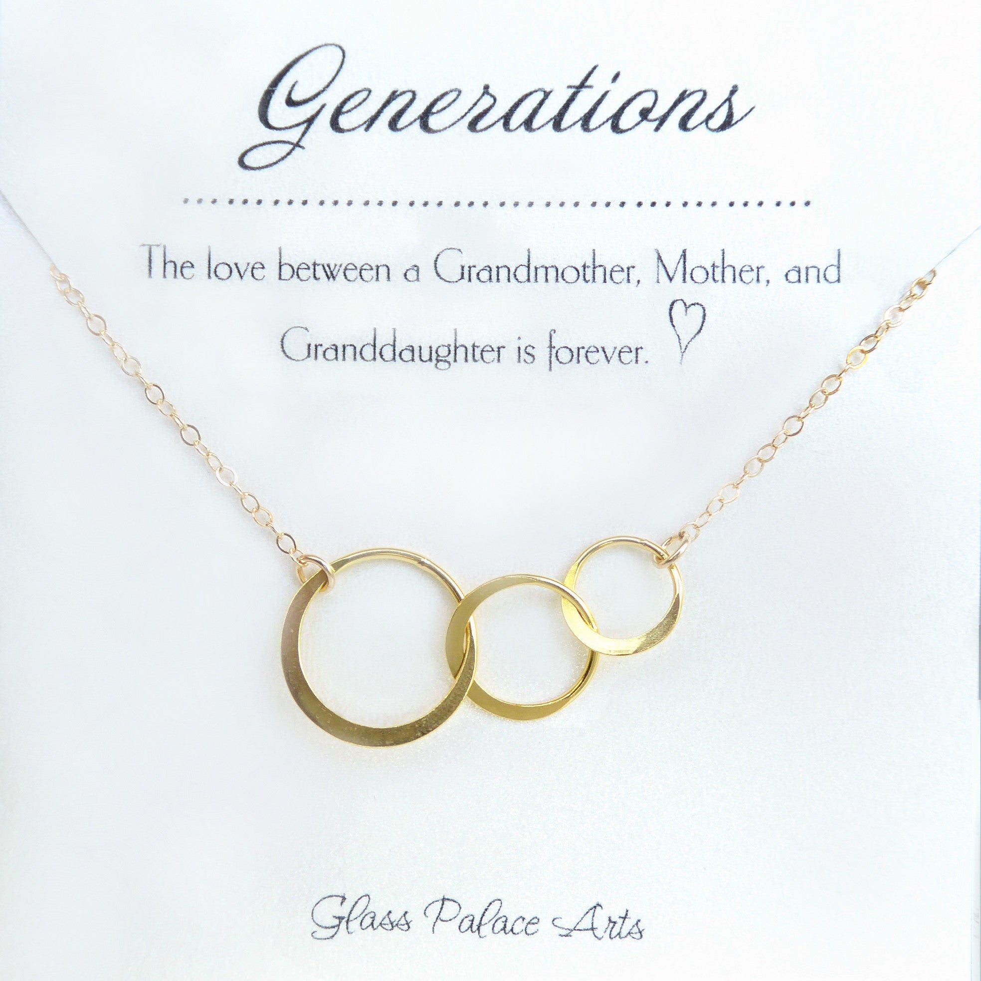 Infinity Necklace For Three Generations On Message Card