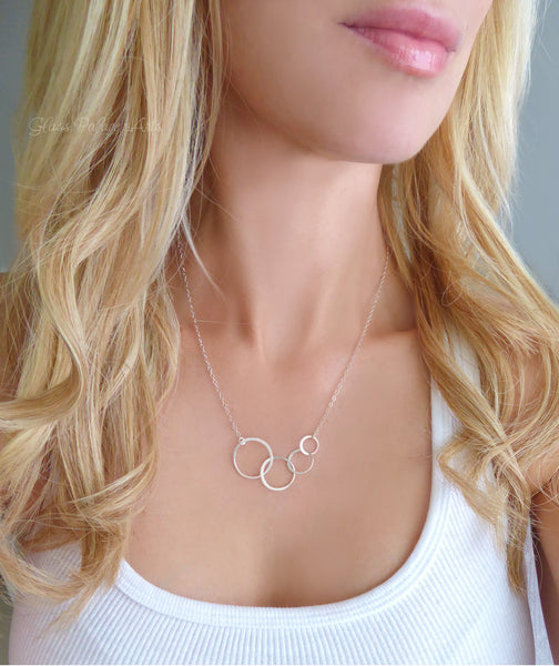 Rose Gold Four Circle Infinity Necklace