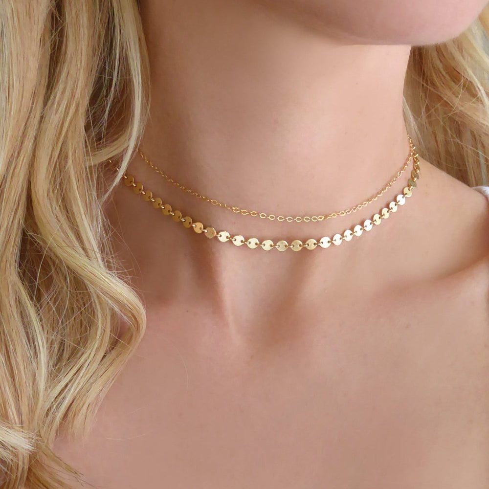 Gold Choker Chain Necklace Set
