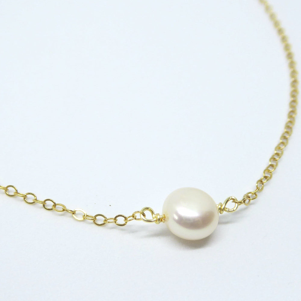 Small Freshwater Coin Pearl Choker Necklace For Women - Adjustable