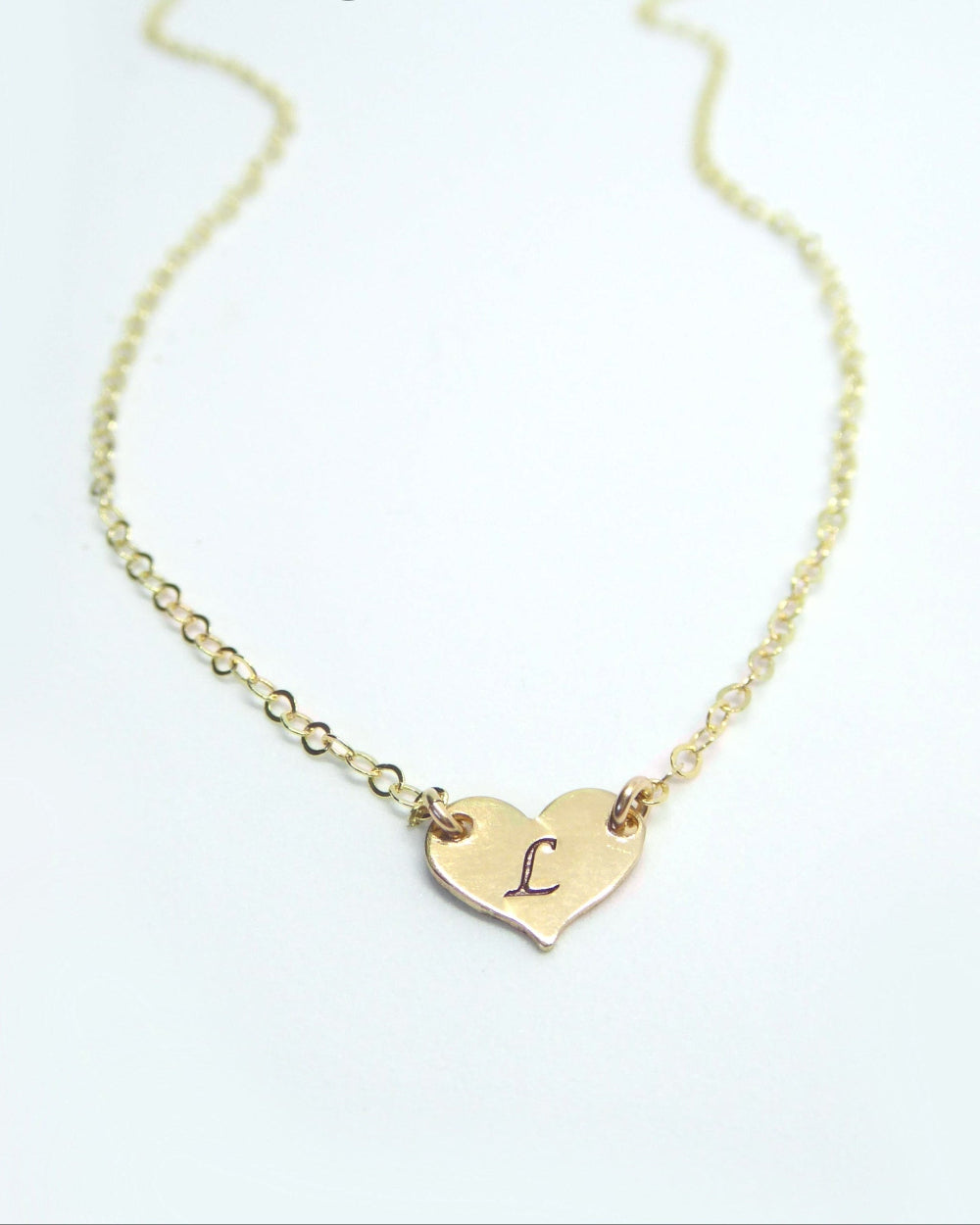 Personalized Heart Choker Necklace For Women - 14k Gold Fill