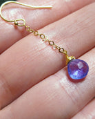 Genuine Tanzanite Dangle Earrings For Women, 14k Gold Fill