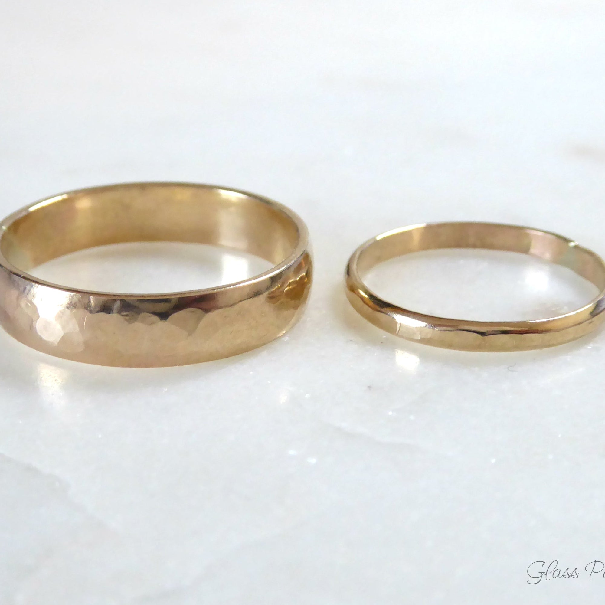 His And Hers Couples Ring Set 14k Gold Fill, Matching Wedding Bands