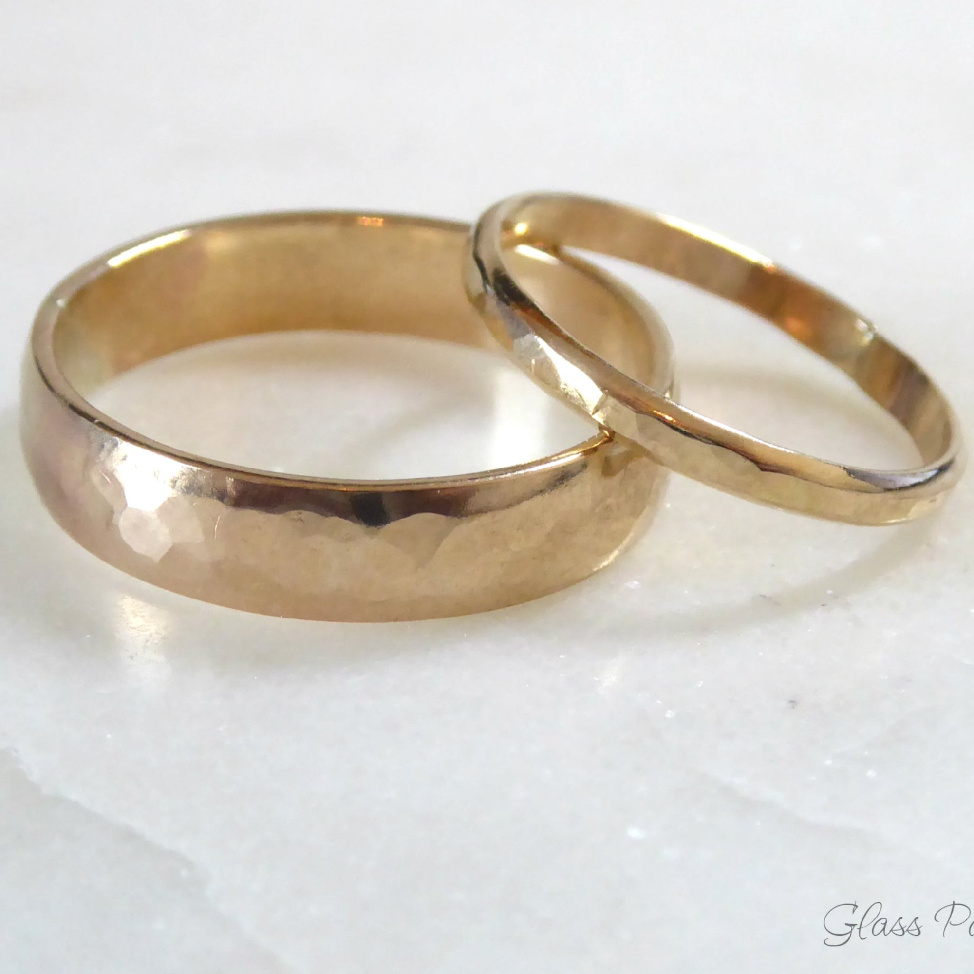 His And Hers Couples Ring Set 14k Gold Fill, Matching Wedding Bands