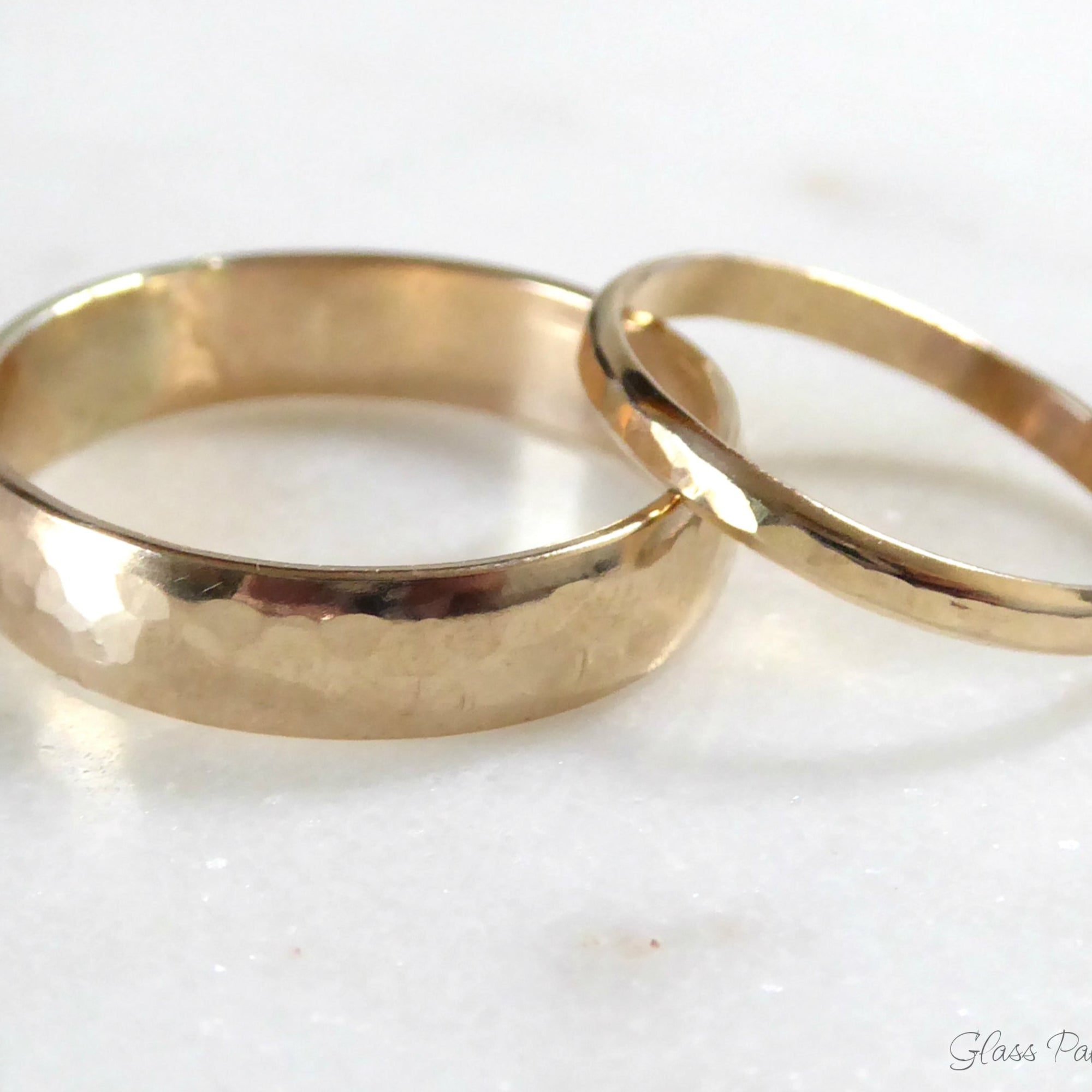 His And Hers Couples Ring Set 14k Gold Fill, Matching Wedding Bands