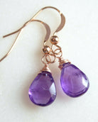 Genuine Amethyst Teardrop Earrings