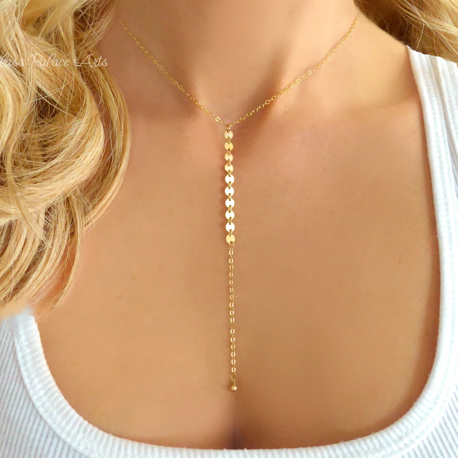 Long Chain Lariat Y Necklace For Women