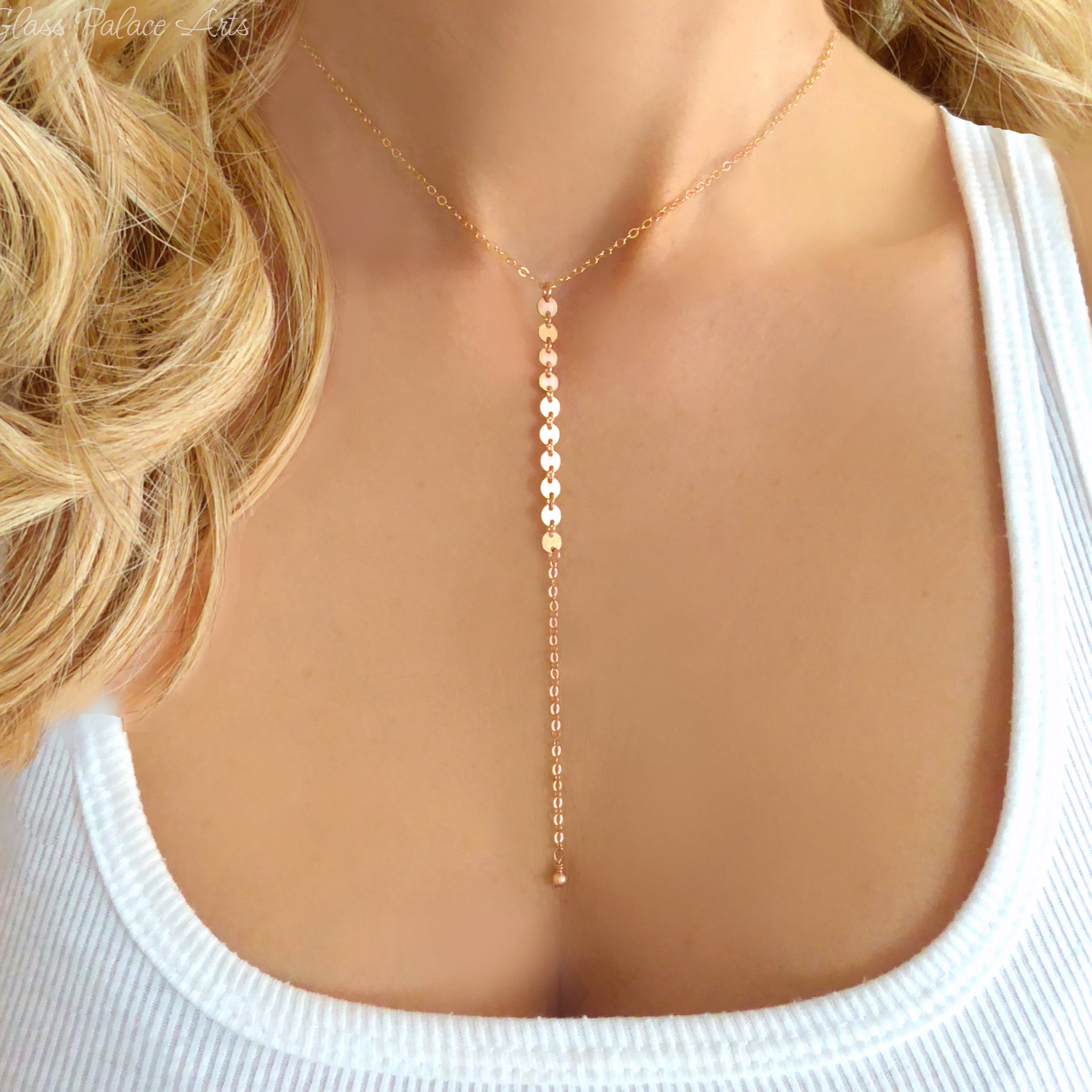 Long Chain Lariat Y Necklace For Women