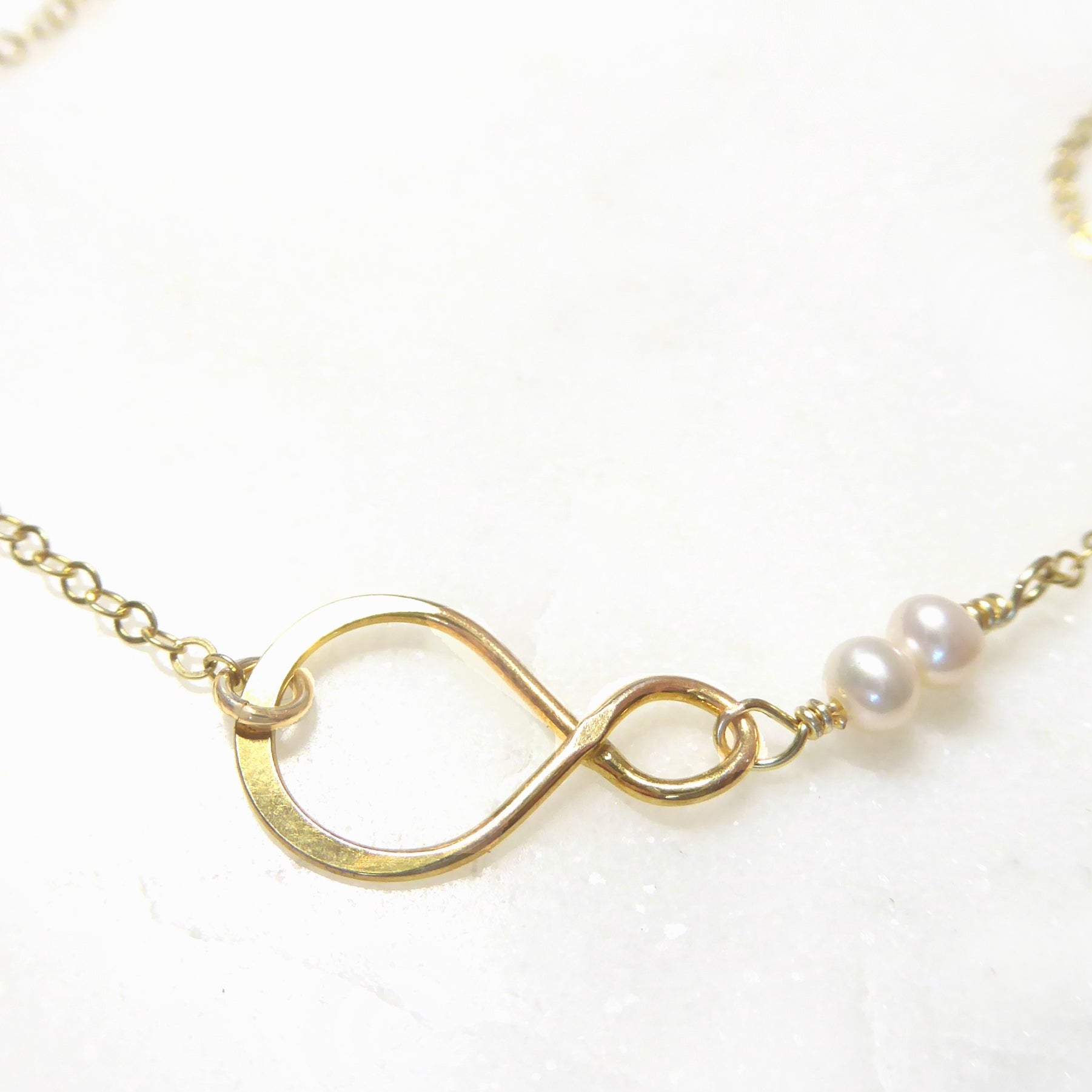 Freshwater Pearl Infinity Necklace For Women - Gold