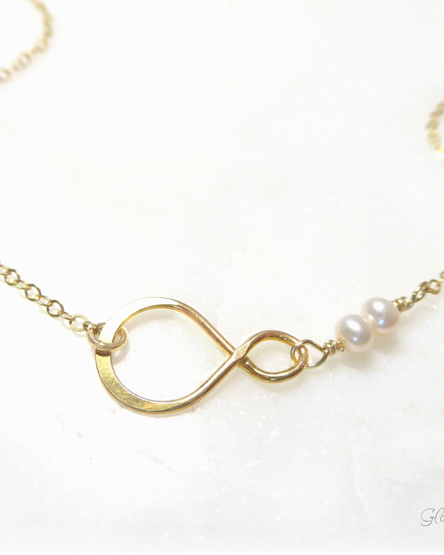 Freshwater Pearl Infinity Necklace For Women - Gold