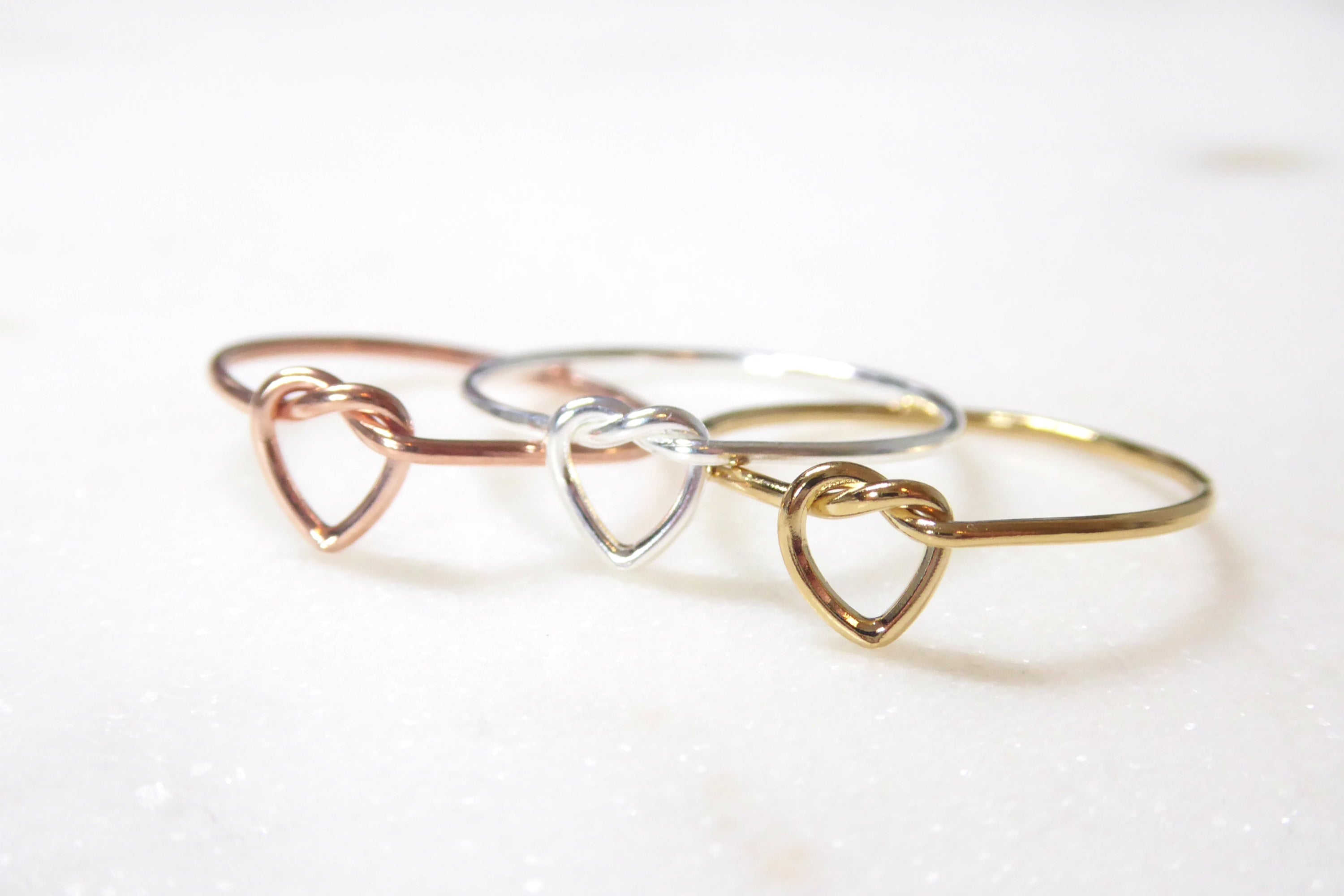 Heart Knot Ring For Women - "Tie the Knot" Sterling Silver, Rose Gold or 14k Gold Fill
