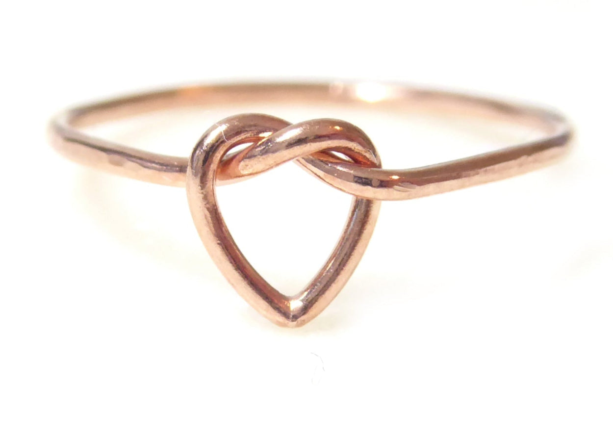 Heart Knot Ring For Women - "Tie the Knot" Sterling Silver, Rose Gold or 14k Gold Fill
