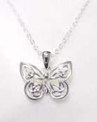 Dainty Sterling Silver Butterfly Pendant Necklace For Women