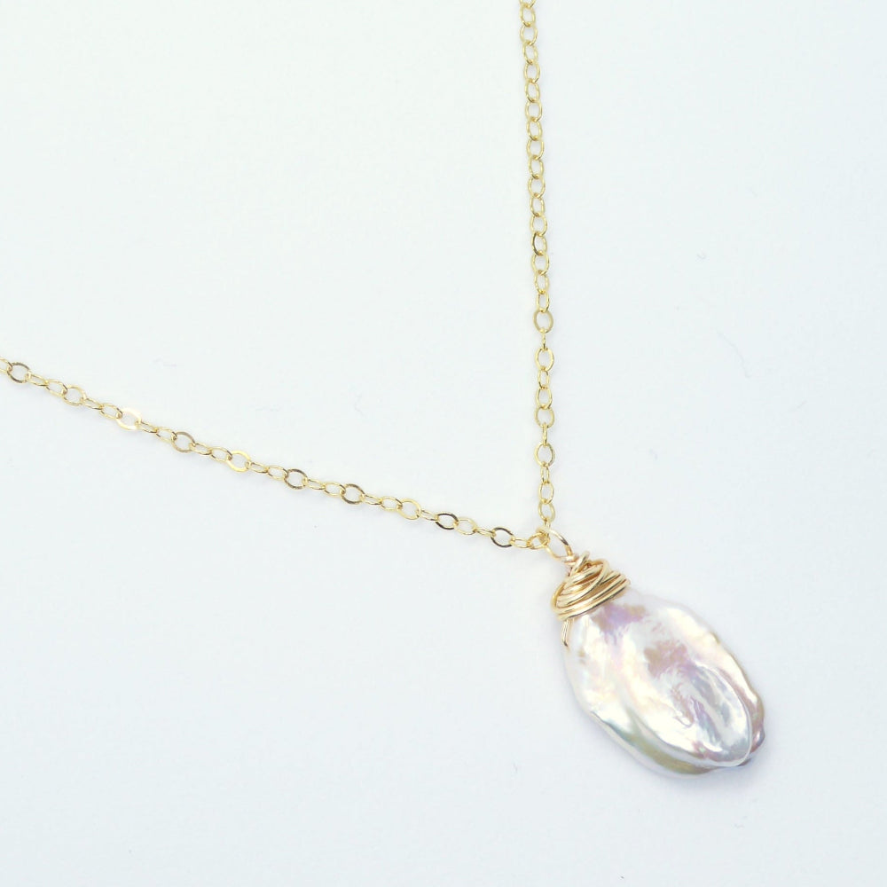 Baroque Freshwater Pearl Pendant Necklace Gold, Rose Gold Or Sterling Silver