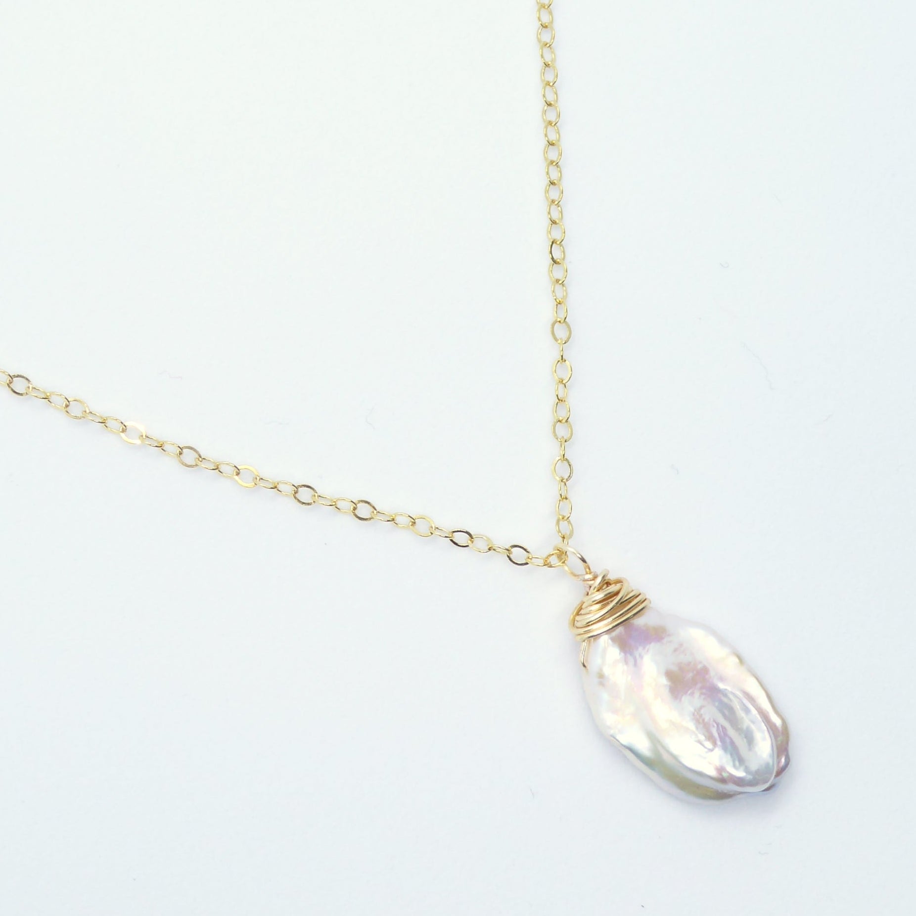 Baroque Freshwater Pearl Pendant Necklace Gold, Rose Gold Or Sterling Silver