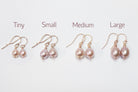 Freshwater Pearl Champagne Pink Pearl Teardrop Earrings - Sterling Silver, Gold or Rose Gold