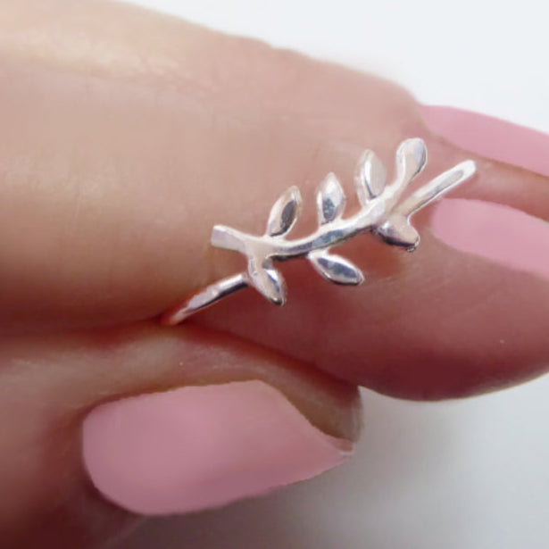 Leaf Ring For Women - 925 Sterling Branch Ring