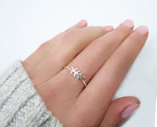 Leaf Ring For Women - 925 Sterling Branch Ring