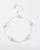 Sterling Silver Freshwater Pearl Bracelet For Women - Adjustable Length