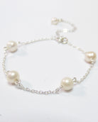 Sterling Silver Freshwater Pearl Bracelet For Women - Adjustable Length