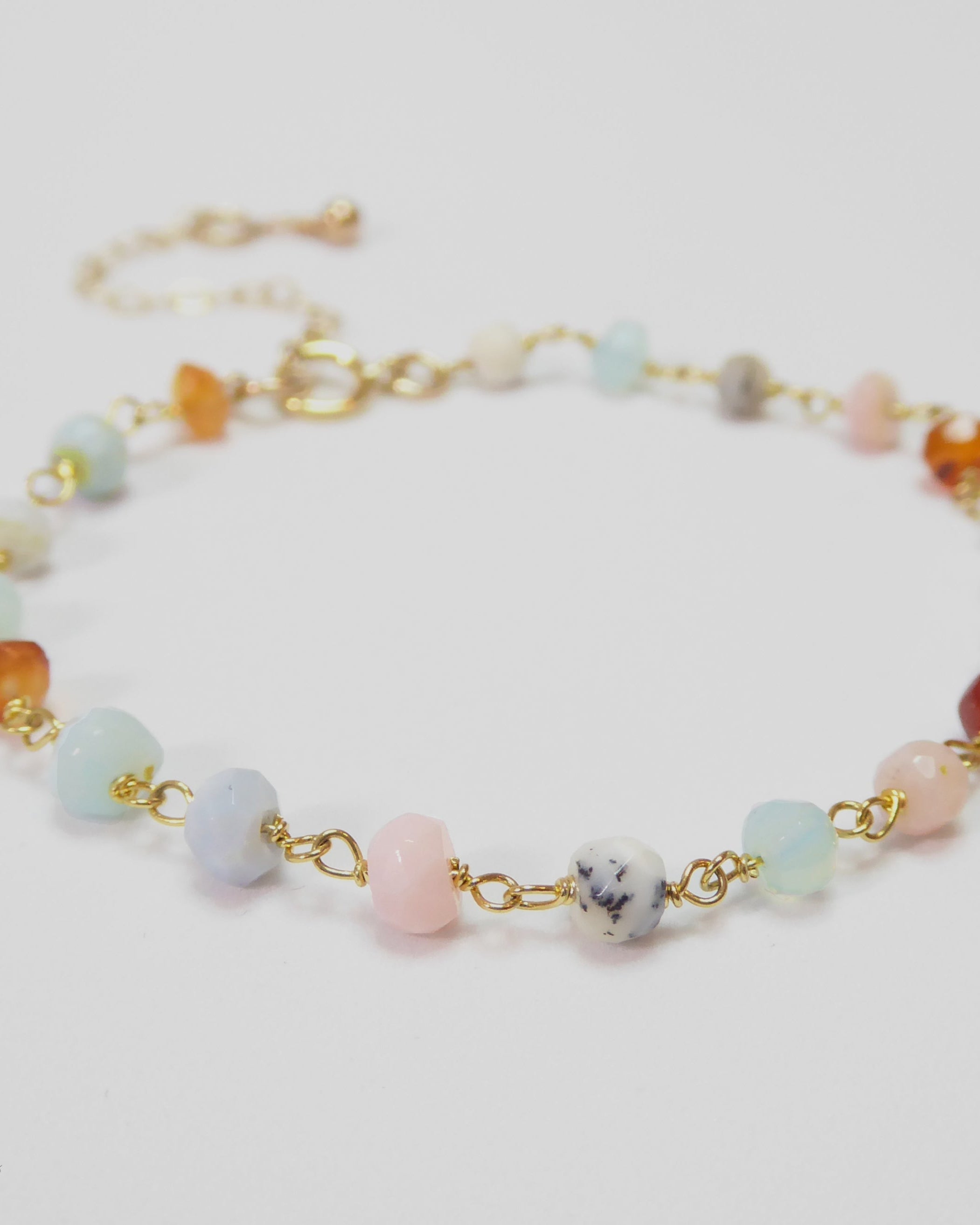 Multi Color Peruvian Opal Bracelet For Women - Sterling Silver or Gold