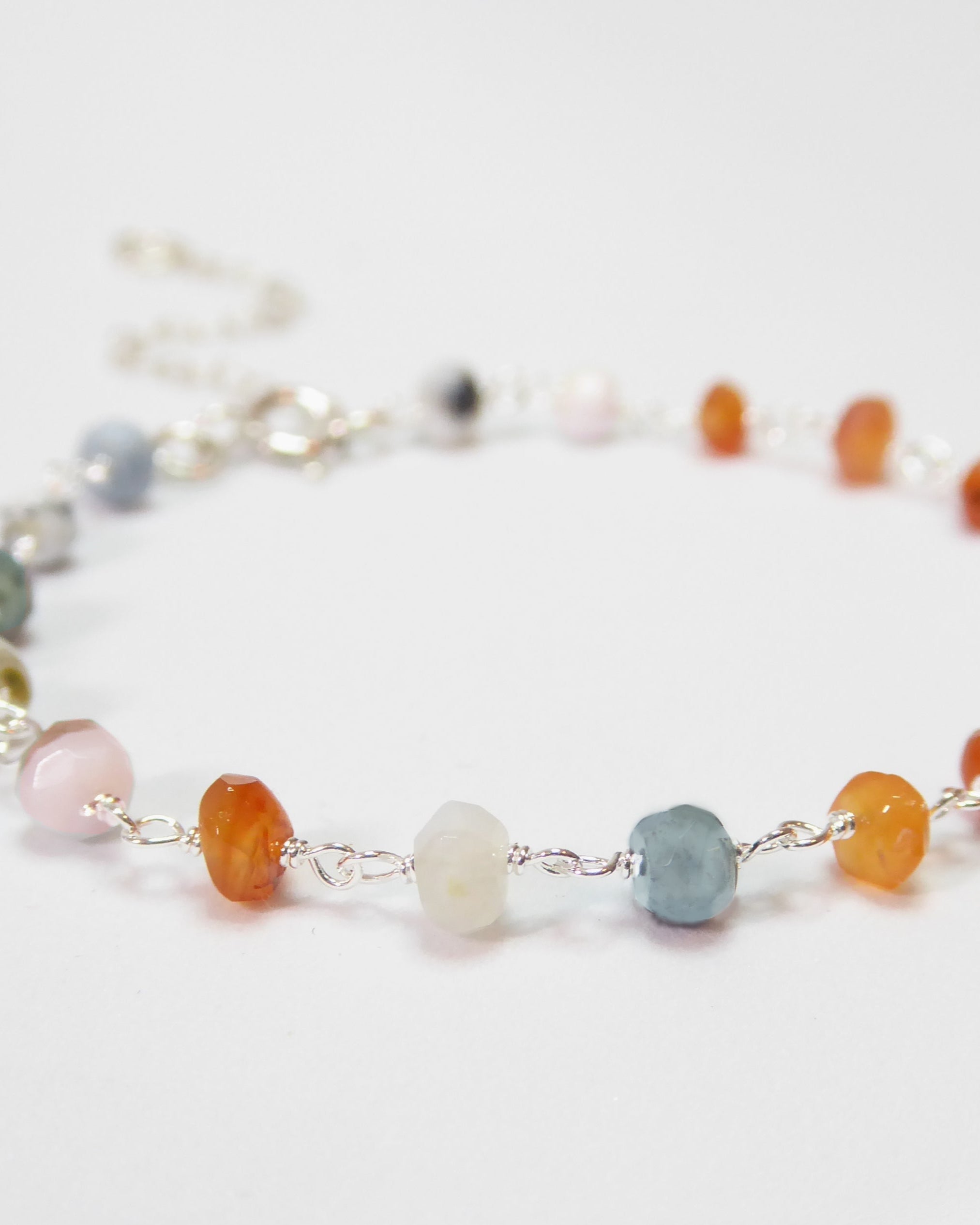 Multi Color Peruvian Opal Bracelet For Women - Sterling Silver or Gold