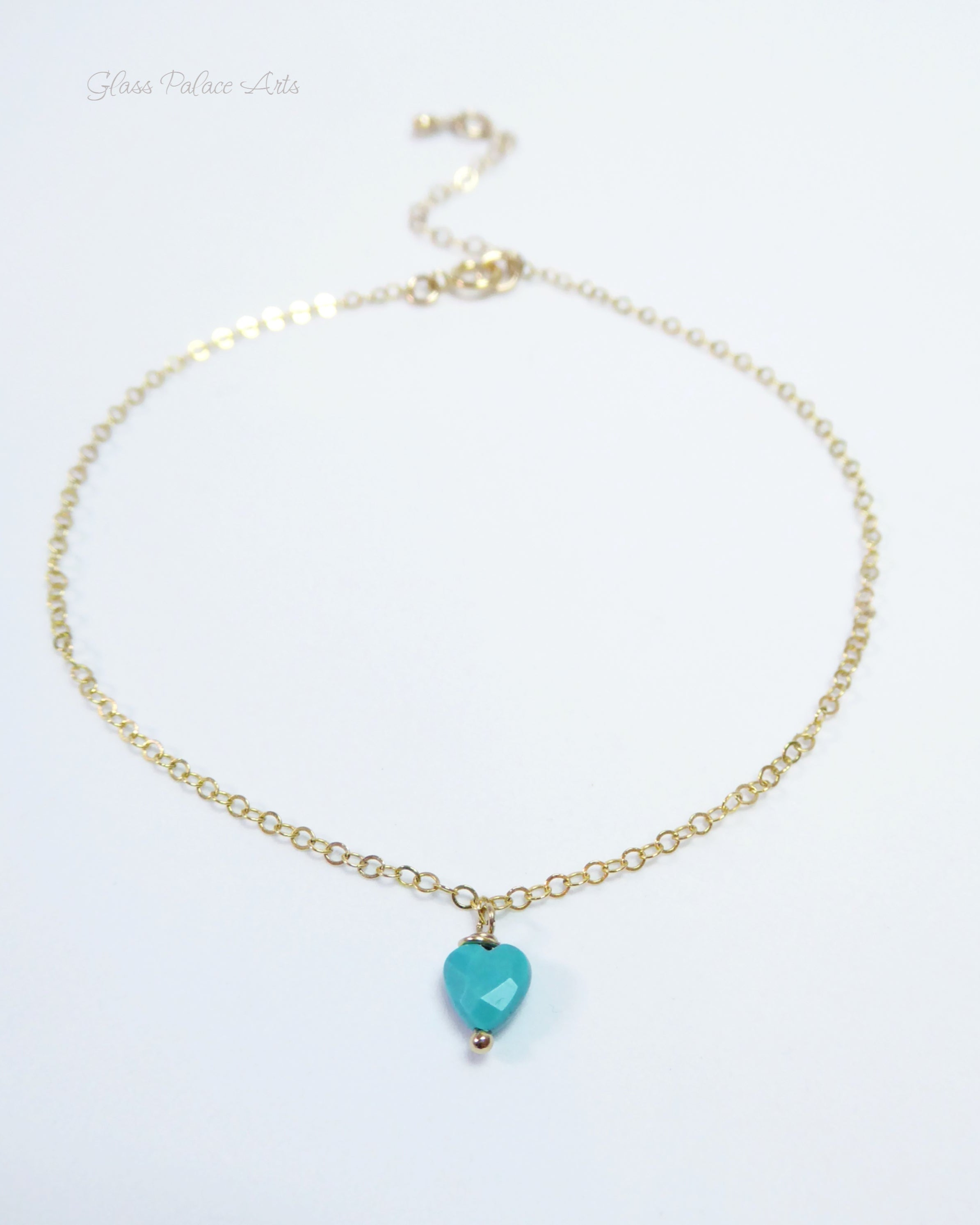 Turquoise Heart Charm Bracelet For Women- Adjustable