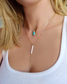 Raw Turquoise Layered Necklace For Women - Sterling Silver, 14k gold Fill or Rose Gold